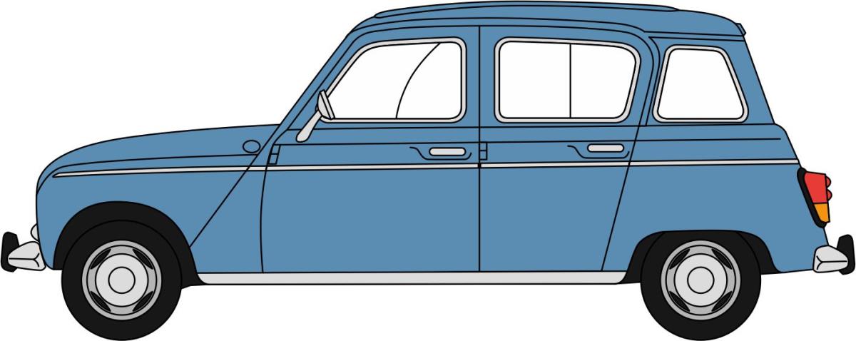 Oxford Diecast 76RN003  Renault 4 Blue OO Gauge