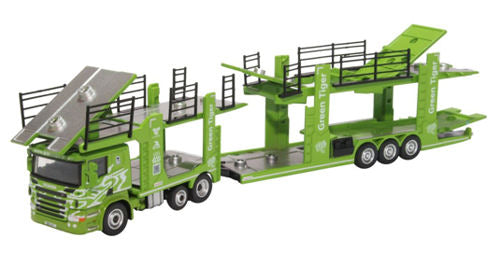 Oxford Diecast 76SCT004 Scania P Car Transporter Green Tiger OO Gauge