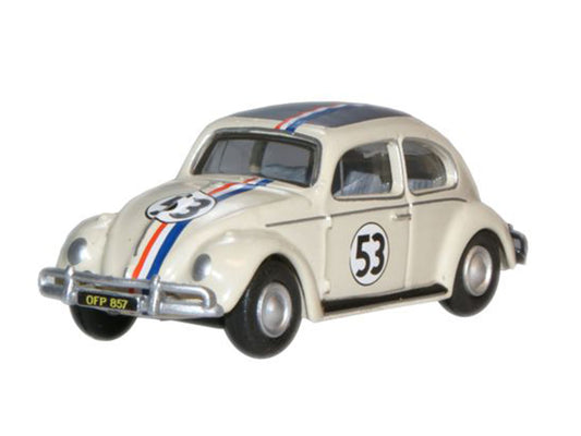 Oxford Diecast 76VWB001 VW Beetle Pearl White (Herbie) OO Gauge