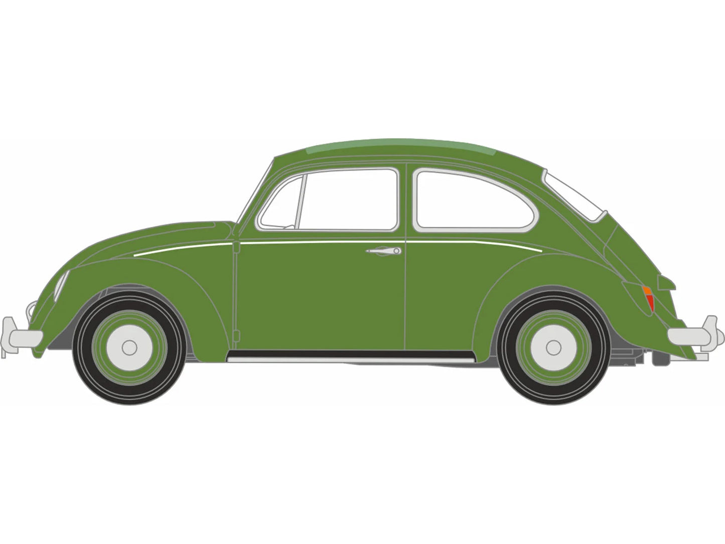 Oxford Diecast VW Beetle Rush Green OD76VWB013 OO Gauge