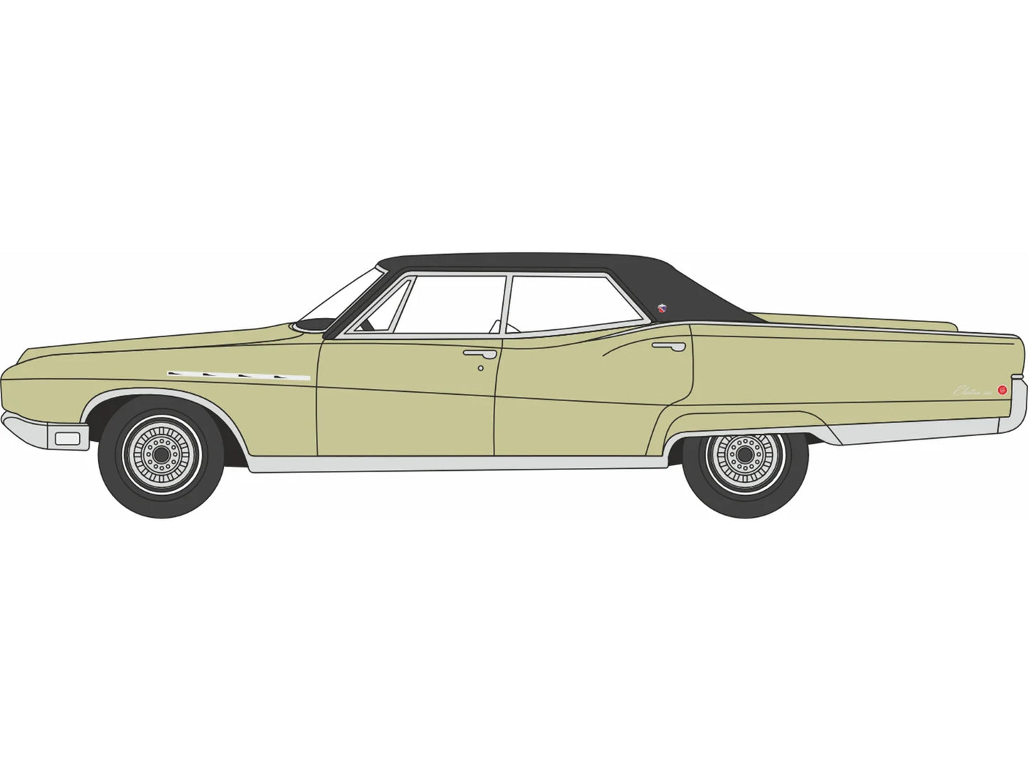Oxford Diecast 1968 Buick Electra 225 Ivory Gold Mist/Black OD87BE68001 HO Gauge