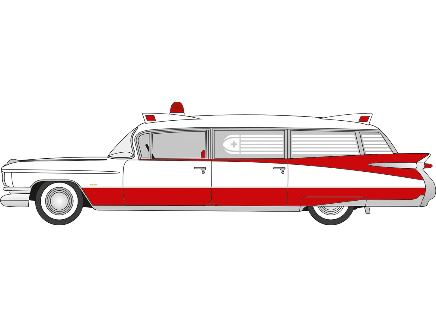 Oxford Diecast 1959 Cadillac Miller-Meteor Ambulance OD87CM59001 HO Gauge