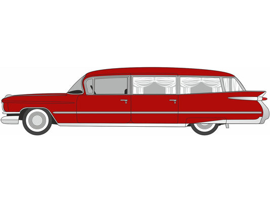 Oxford Diecast 1959 Cadillac Miller-Meteor Futura Limousine Seminole Red