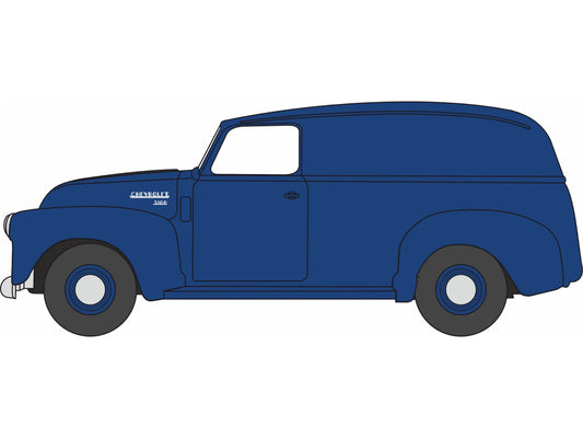 Oxford Diecast 1950 Chevrolet Panel Van Mariner Blue OD87CV50006 HO Gauge
