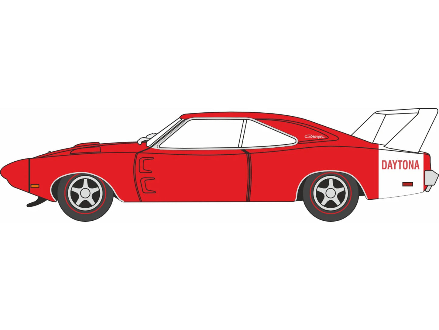 Oxford Diecast 1969 Dodge Charger Daytona Charger Red OD87DD69005 HO Gauge