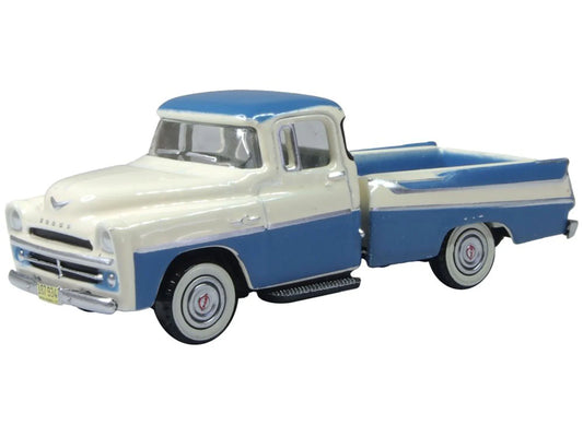 Oxford Diecast 1957 Dodge D100 Sweptside Pickup Ice Blue/Glacier White