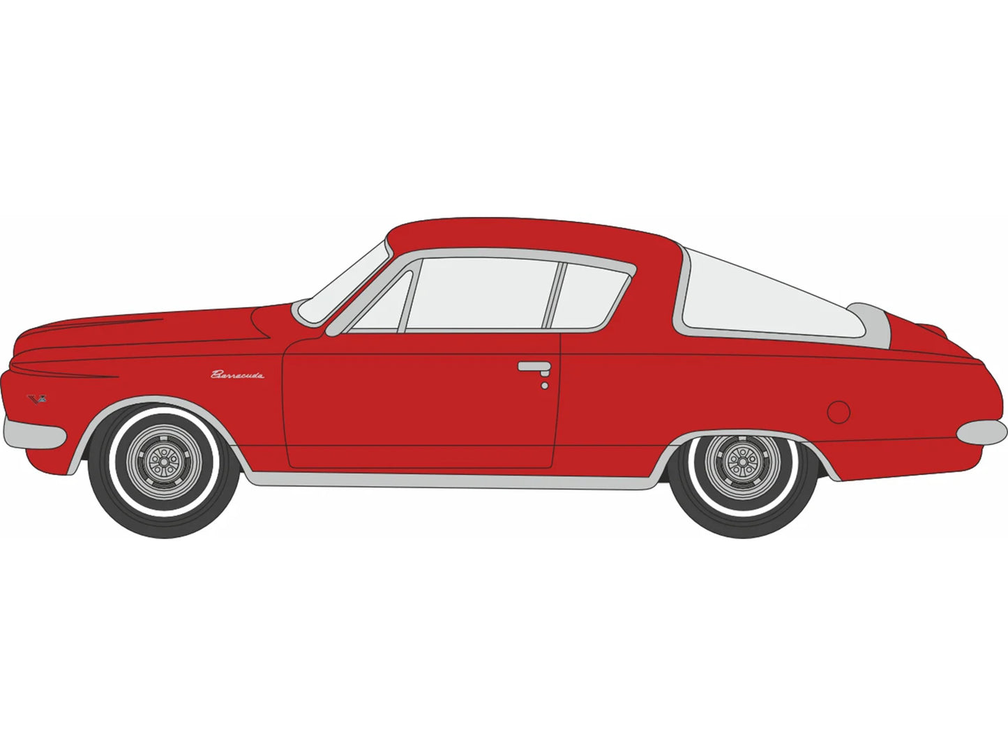 Oxford Diecast 1965 Plymouth Barracuda Medium Red OD87PB65002 HO Gauge