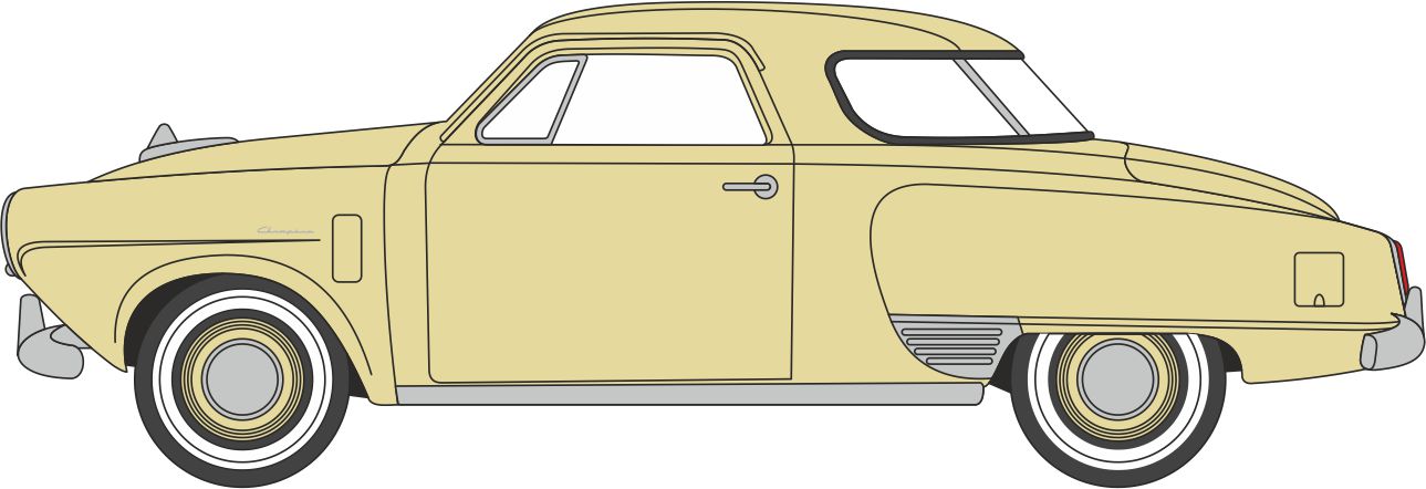 Oxford 1950 Studebaker Champion Starlight Coupe Tulip Cream OD87SC50001 HO Gauge