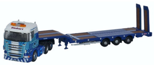 Oxford Diecast NSHL01ST Scania Highline Nooteboom Semi Low Loader Stobart Rail N