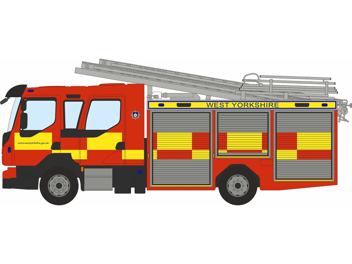 Oxford Diecast Volvo FL Emergency One West Yorkshire Fire & Rescue ODNVEO001 N