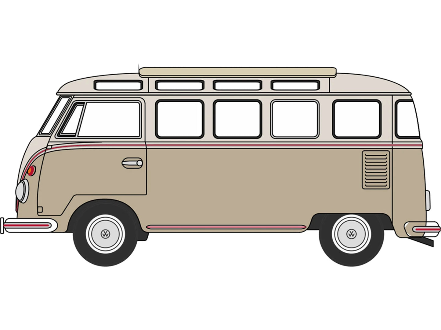 Oxford Diecast Volkswagen Split Screen Samba Bus Mouse Grey/Pearl White
