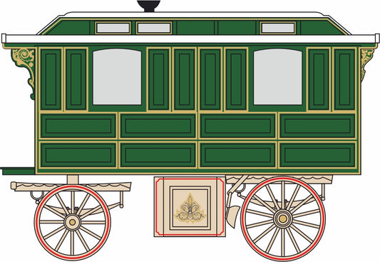 Oxford Showmans Living Wagon Green/Cream ODSLW001