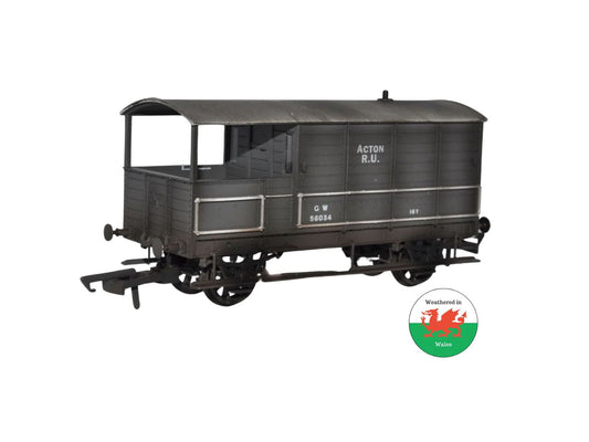 Oxford Rail Toad Brake Van GWR 4 Wheel Acton 56034 Weathered OO Gauge 76TOB002W