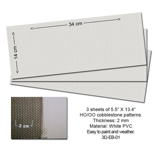 Proses 3D-EB-01 Embossed PVC Sheets (Cobblestone) 3 pcs