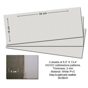 Proses 3D-EB-01 Embossed PVC Sheets (Cobblestone) 3 pcs