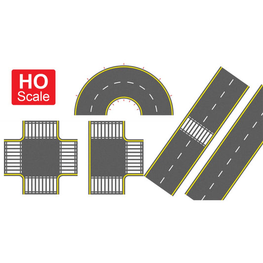 Proses 3D-UV-02 HO Scale UV Printed 3D PVC Road Set (Asphalt)
