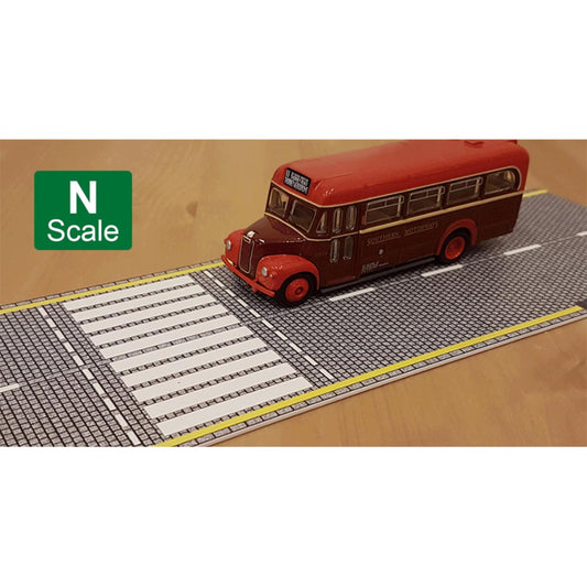 Proses 3D-UV-03 N Scale UV Printed 3D PVC Road Set (Cobblestone)