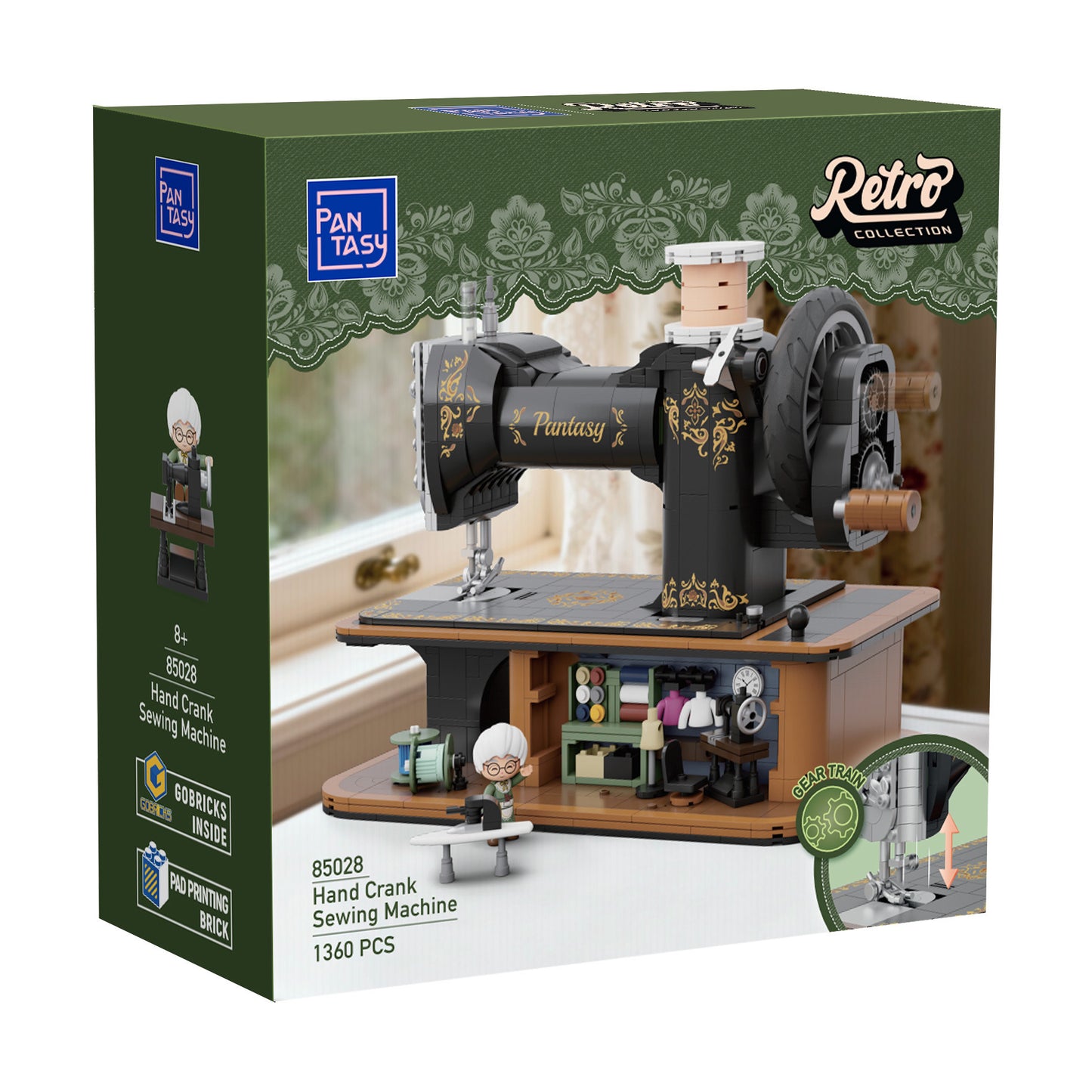 Pantasy Antique Hand Crank Sewing Machine - 1360pcs PA85028