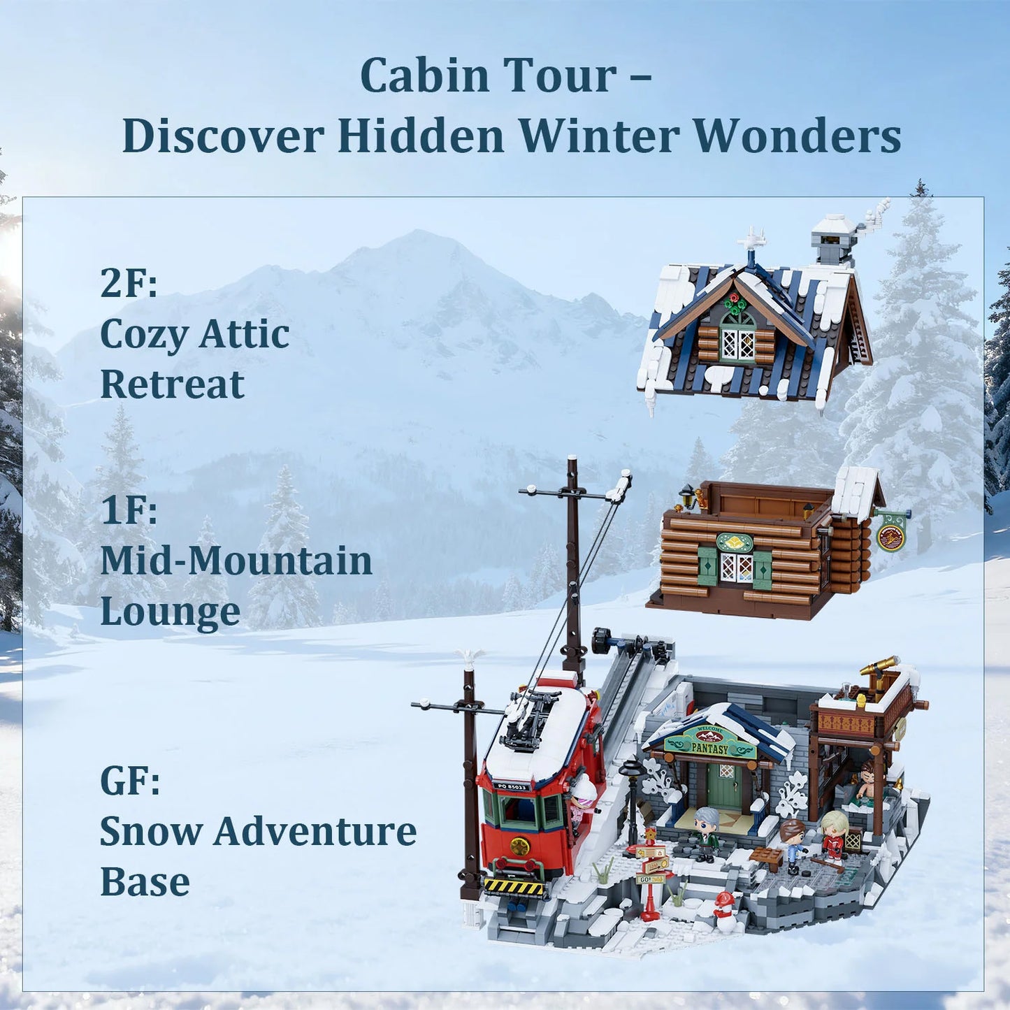 Pantasy Mountain Summit Ski Cabin - 3135pcs PA85033