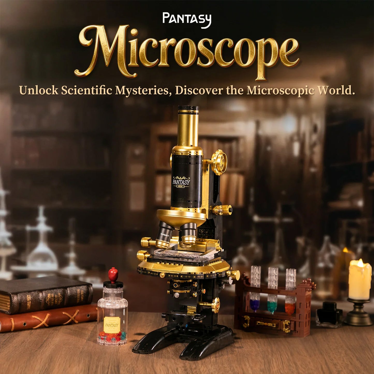 Pantasy Retro Microscope with Accessories Set - 1107pcs PA85034