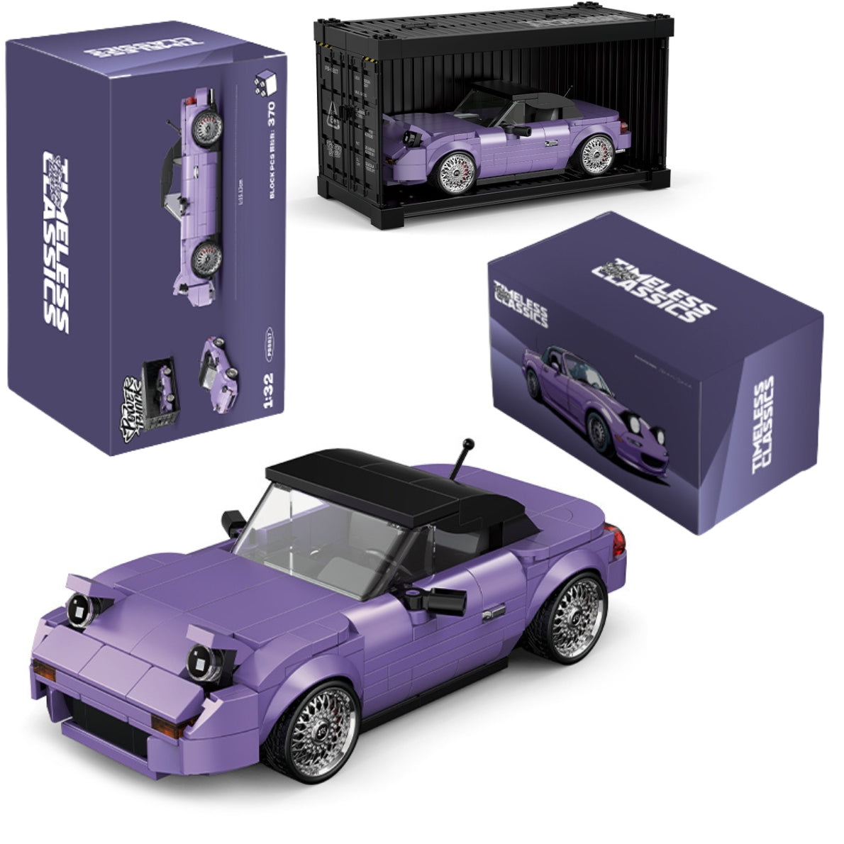 PowerBuild Classic JDM Roadster Brick Model 370pcs