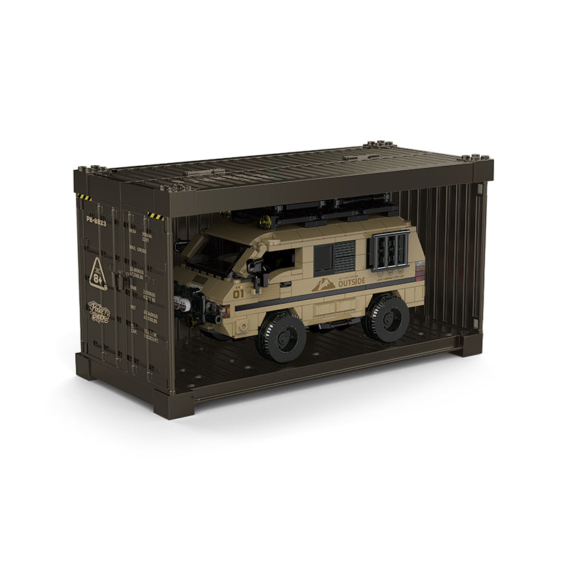 PowerBuild Retro 4x4 Camper Van Brick Model 489pcs