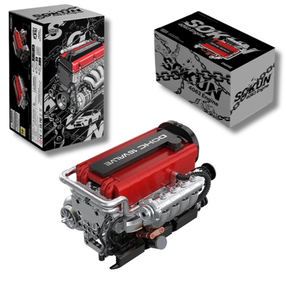 PowerBuild 4G63 Engine Brick Model 1348pcs