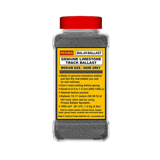 Proses BAL-03 1.4 Kg (3 lbs) Authentic Limestone Ballast HO/OO Dark Grey