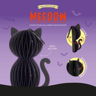 Legami Halloween 26 - Meeoow - Halloween Decoration - Kitty - Black