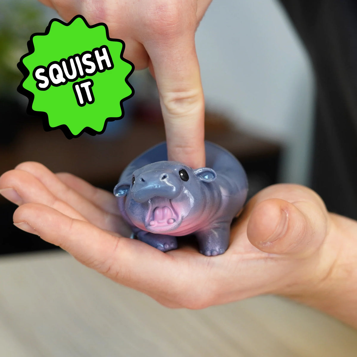 Bubblegum Stuff Squishmy Hippo Squishy Sensory Toy