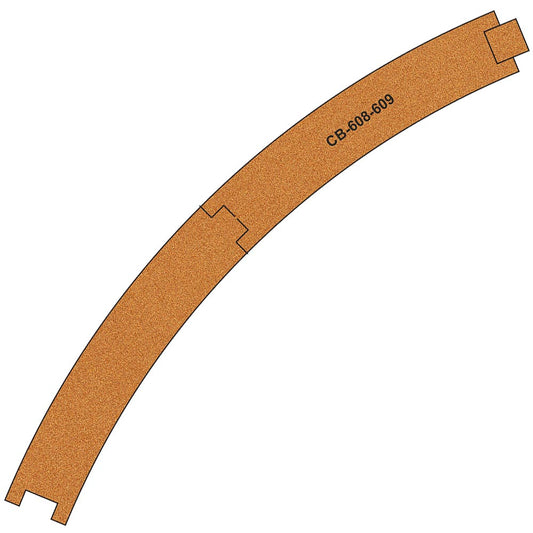 Proses CB-608-9 10 X Pre-Cut Cork Bed for R608-609 R3 Curve Tracks