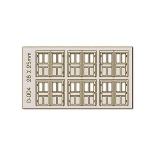 Proses D-004 6 pcs 28X25mm Double Unit Doors H0/00