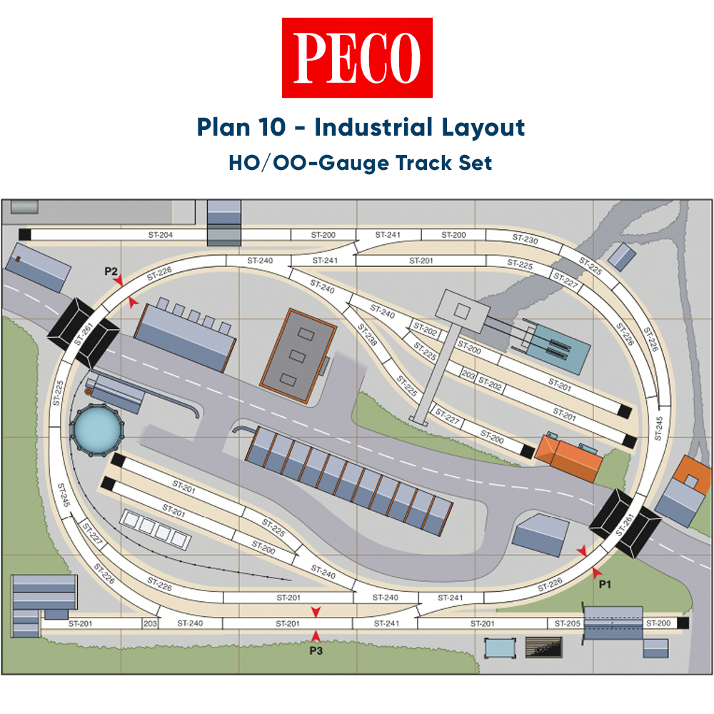 Peco Rabbits Layout PECO Plan 10: Industrial Layout - Complete HO/OO Gauge Track Pack ...