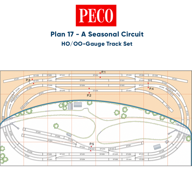 Peco Rabbits Layout PECO Plan 17: A Seasonal Circuit - Complete HO/OO Gauge Track Pack ...