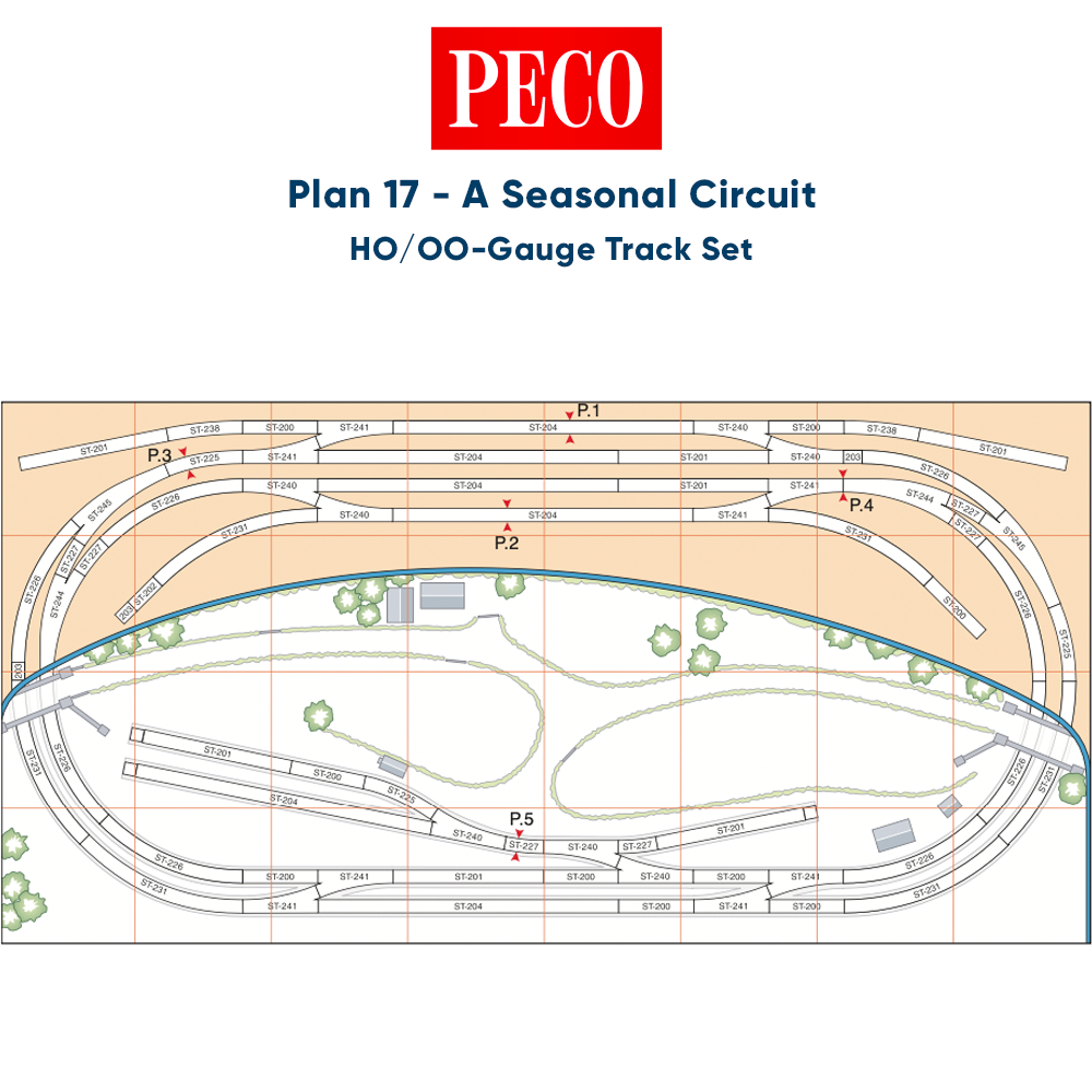 PECO Plan 17: A Seasonal Circuit - Complete HO/OO Gauge Track Pack