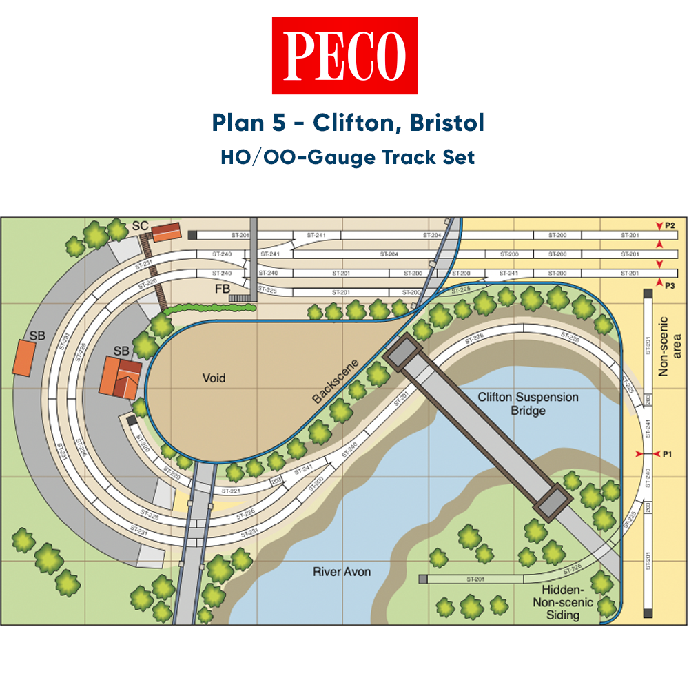 PECO Plan 5: Clifton, Bristol - Complete HO/OO Gauge Track Pack ...
