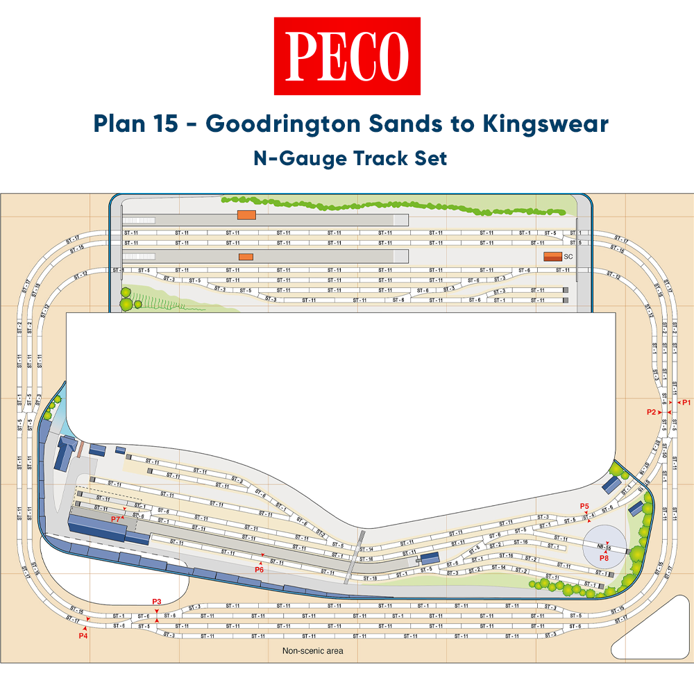 PECO Plan 15: Goodrington Sands to Kingswear - Complete N-Gauge Track Pack