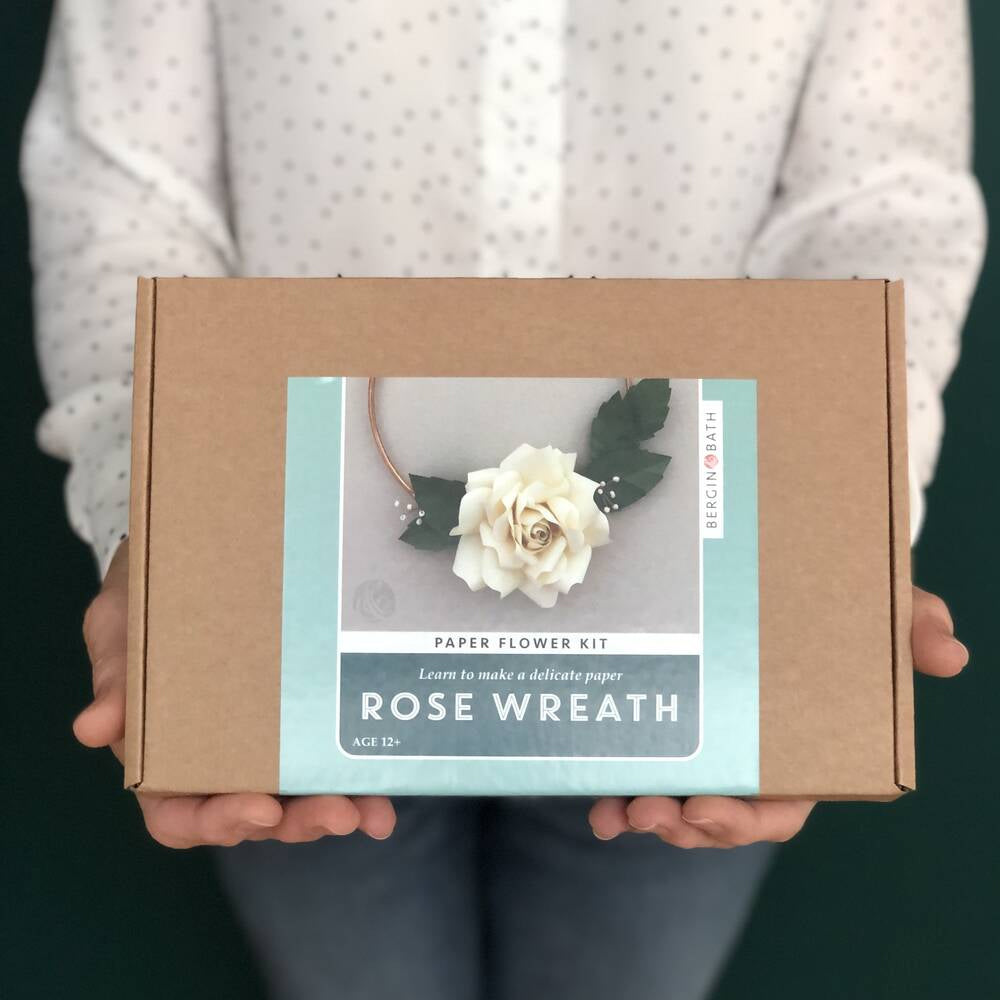 Bergin & Bath Rose Wreath Paper Flower Craft Kit