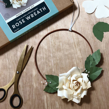 Bergin & Bath Rose Wreath Paper Flower Craft Kit