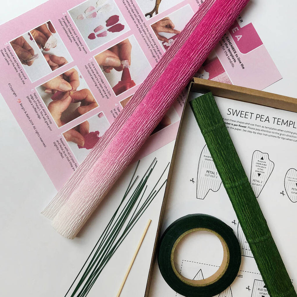 Bergin & Bath Sweet Peas Paper Flower Craft Kit