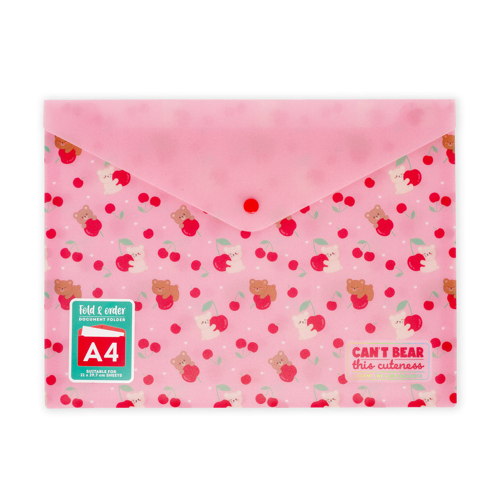 Legami Fold & Order Document Folder - Teddy Bear - Cherry
