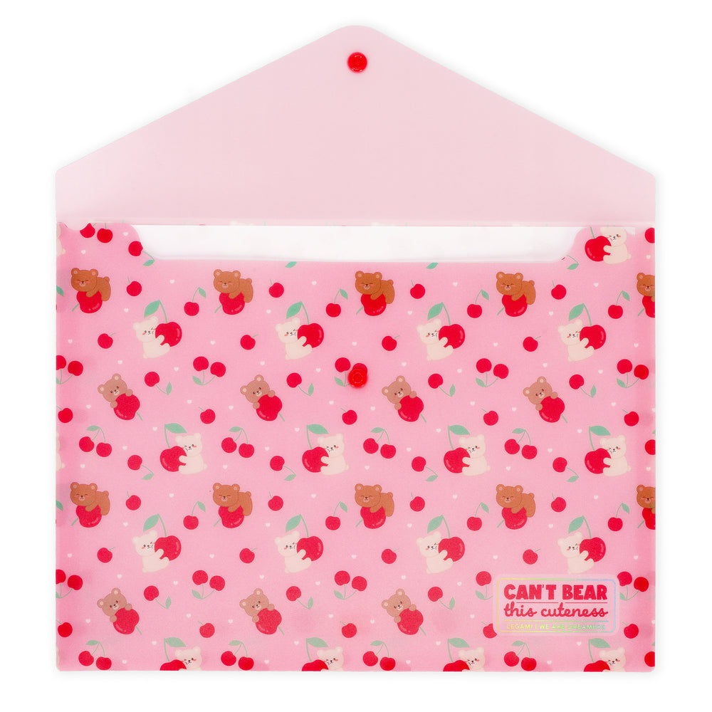 Legami Fold & Order Document Folder - Teddy Bear - Cherry