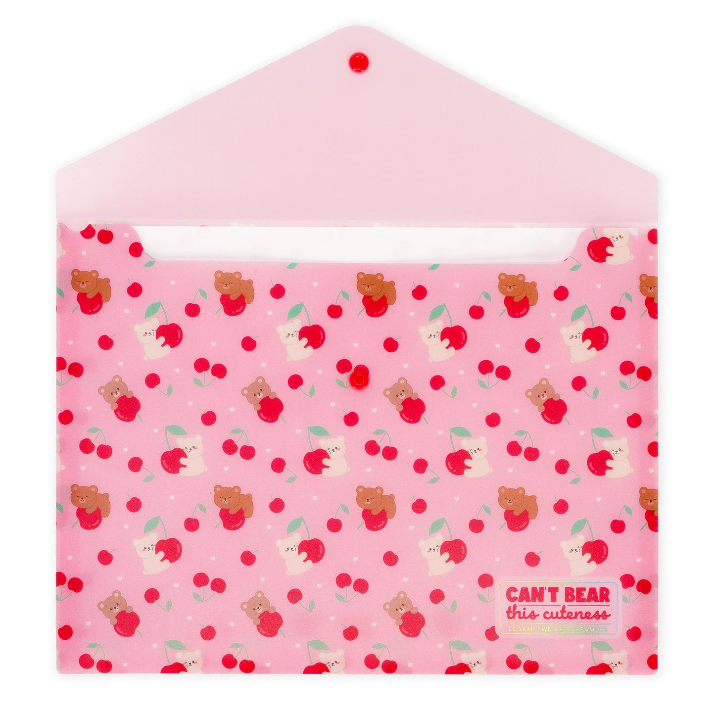 Legami Fold & Order Document Folder - Teddy Bear - Cherry