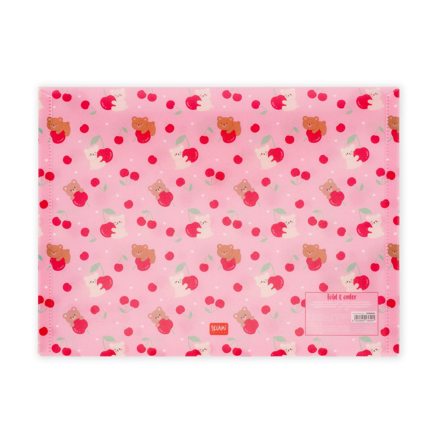 Legami Fold & Order Document Folder - Teddy Bear - Cherry