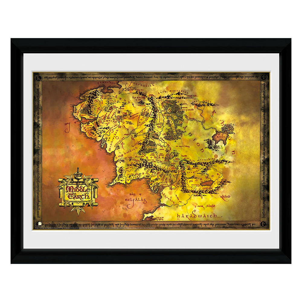LORD OF THE RINGS - Map of Middle Earth Framed Print 30x40cm
