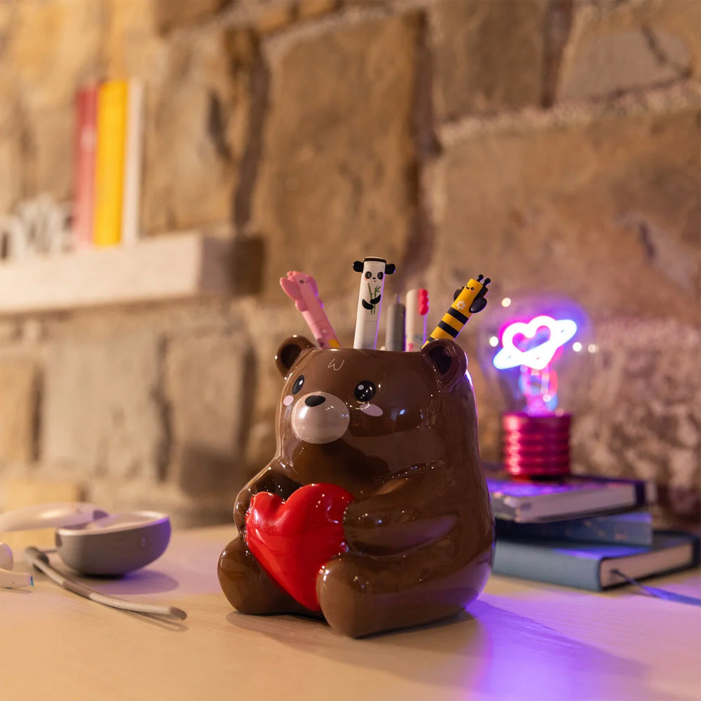 Legami Desk Friends Ceramic Pen Holder - Teddy Bear