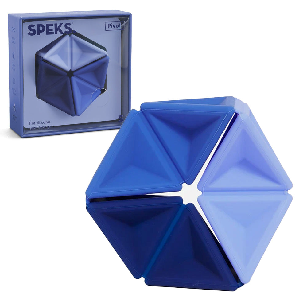 Speks Pivot - Navy - The Silicone Flexagon Adult Fidget Toy