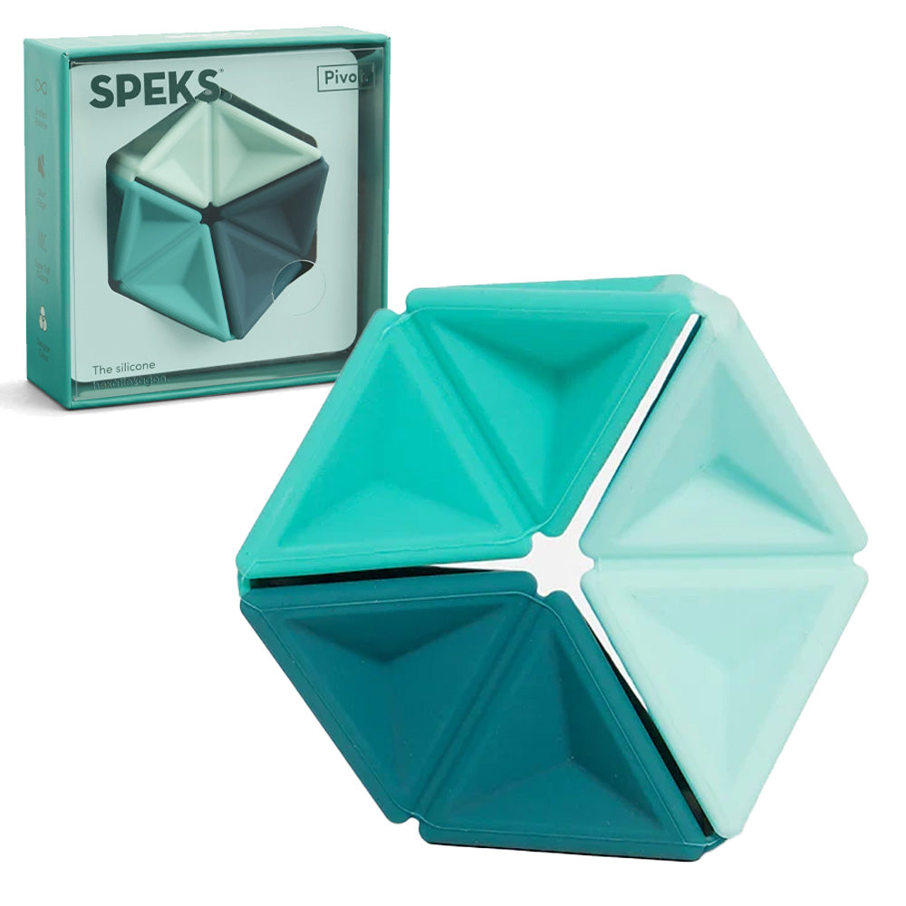 Speks Pivot - Teal - The Silicone Flexagon Adult Fidget Toy