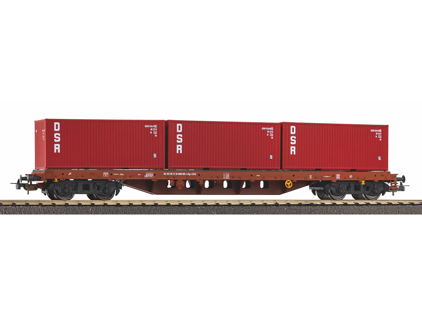 Piko Classic DR Bogie Flat Wagon w/3xContainer Load IV HO Gauge PK24500