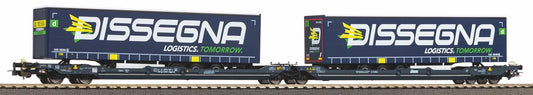 Piko Expert CEMAT T3000e Flat Wagon w/Dissegna Containers VI PK24600 HO Gauge